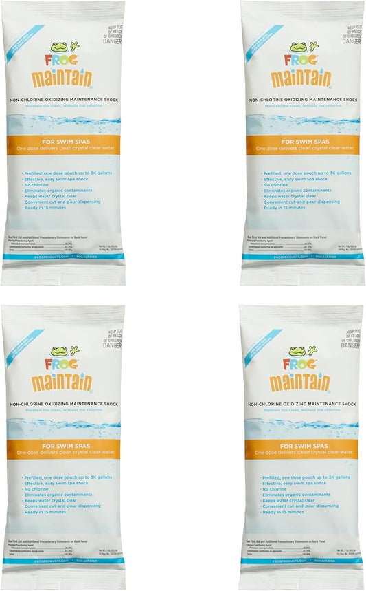 FROG Maintain for Swim Spas - Non-Chlorine Shock for use with Swim Spa FROG @Ease Floating System - Single Dose Packets for Easy Swim Spa Maintenance & Treatment - 4 Pack