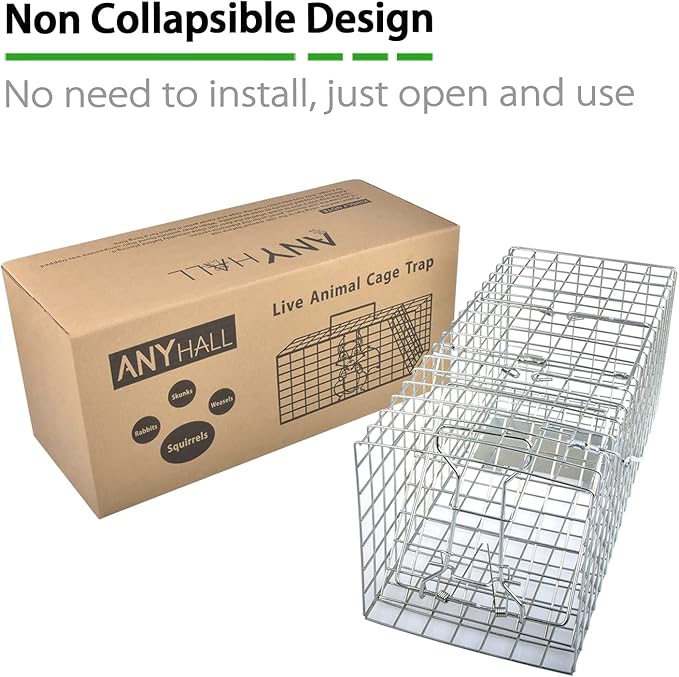 Squirrel Trap Heavy Duty Humane Live Animal Cage Trap (No Assembly Required) - 17" x 7" x 7"