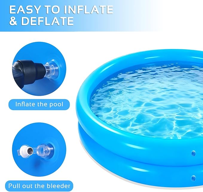 IPOOLGO Inflatable Swimming Pool, 44" X 12" Convenient Family Inflatable Swimming Pool, Indoor and Outdoor Play Pool, Girls/Boys Water Play Center