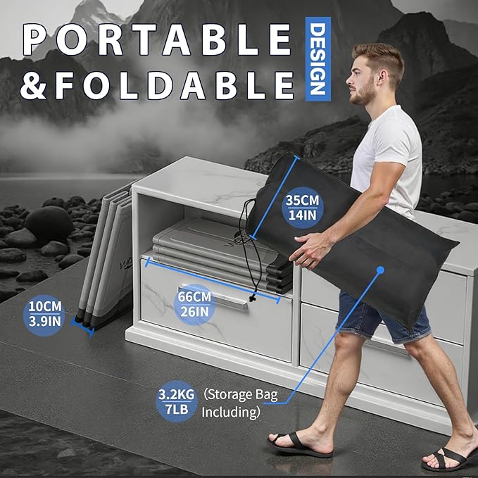 WAVYEASE Upgraded Portable Cold Plunge Tub for Athletes & Adults | 100 GAL Foldable Ice Bath with Insulative Cover | Instant Setup for Indoor & Outdoor Recovery (Grey)