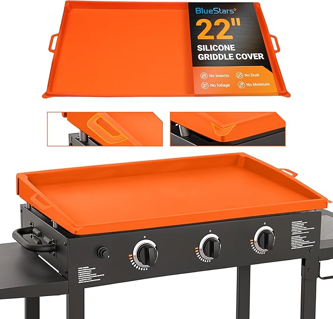 22" Upgraded Silicone Griddle Cover Mat for Blackstone 22" Inch Grill | EasyGrip Feature, Heavy-Duty Food-Grade Protection | Keep Your Grill Clean & Rust-Free All Season