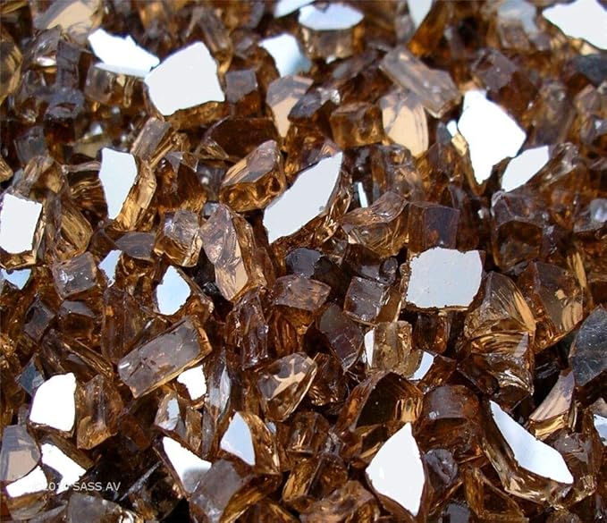 Hiland Reflective Fire Glass, 10 lb, Copper