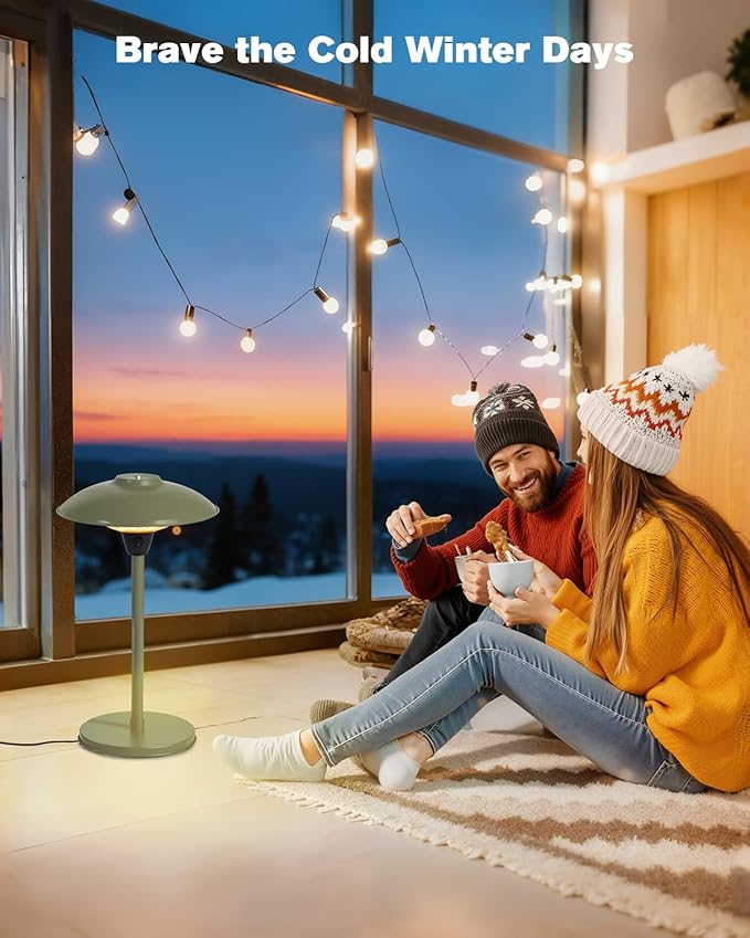Electric Patio Heater, 1500W Tabletop Infrared Heaters for Indoor Oudoor Use, IP55 Waterproof, Tip-over & Overheating Protection, Quiet Operation, Perfect for Garden, Balcony, Garage, Backyard