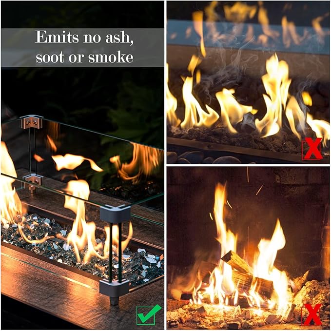 GASPRO 35 lbs Fire Glass for Propane Fire Pit, 1/2-Inch Reflective Fireplace Glass Rocks for Fire Pit Table, Caribbean Blue