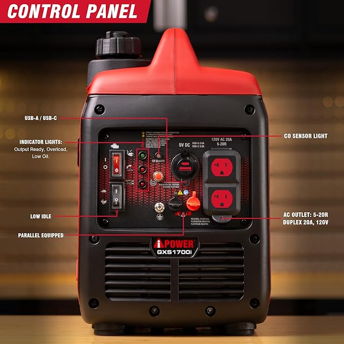 A-iPower 7600-Watt Dual Fuel Inverter Generator Remote Start, Power Supplies with 322cc OHV Engine, CO Sencsor, Gas and Propane Powered, for Backup Home Use, Tailgating, RV, Power Outages(GXS7600iRD)