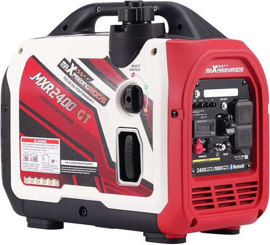 maXpeedingrods 2400 Watt Portable Inverter Generator Gas Powered, Bluetooth® App Remote Data Monitor,Only 33lbs, Compact and Lightweight for Outdoor Camping, Home Use