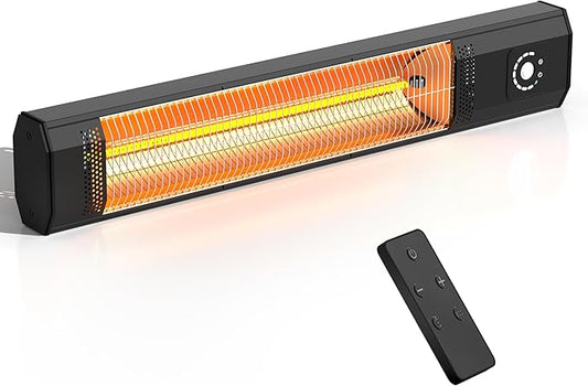 2S Fast Heating Infrared Outdoor Heater, 9 Heating Levels Electric Patio Heater with Motion Sensor, 34 In 9H Timer Wall Mounted Garage Heaters, for Porch, Gazebo, Workshop and Indoor