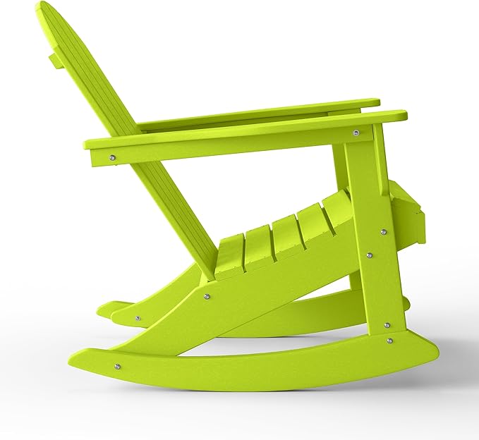WestinTrends Malibu Outdoor/Patio Poly Adirondack Rocking Chair, Lime