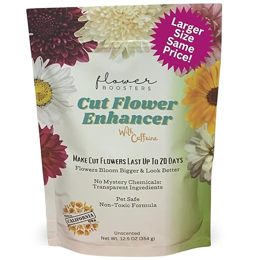 Flower Boosters Fresh Cut Flower Food – Longer-Lasting Blooms & Extended Vase Life – Flowers Last Up to 20 Days – 12.5 oz Value Size