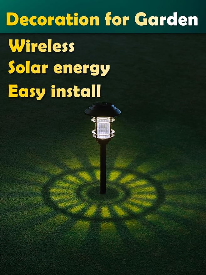 Azirier Solar Lights Outdoor Waterproof, 8 Pack LED Solar Garden Lights for Yard, Patio, Walkway, Landscape, Planter