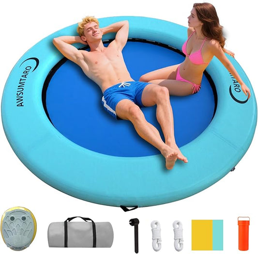 Inflatable Water Hammock, Suitable for Lakes, Pools, Beaches, Rivers, Adult Parties, Round Inflatable Dock