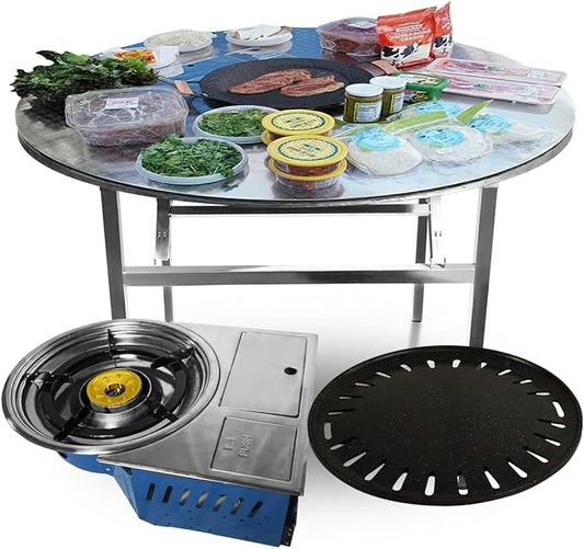 43.5" X 30" Korean BBQ Grill Foldable Outdoor Large Table Gas set