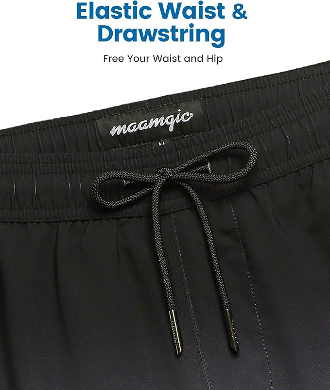 maamgic 2 in 1 Mens Swim Trunks 7 Inch Swim Shorts Swim Suits Board Shorts