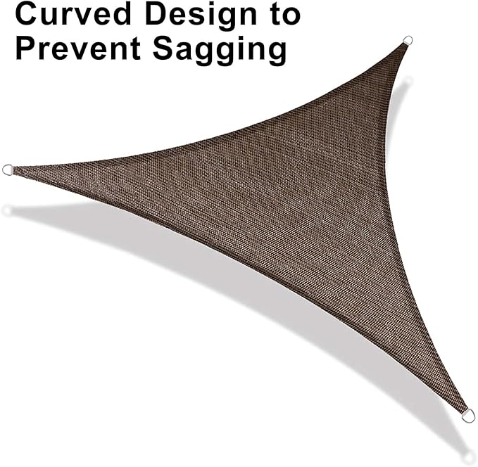 LOVE STORY Custom Size 12'x24'x26.8' Brown Sun Shade Sail Right Triangle Sunshade Fabric Awning Canopy for Patio Backyard Carport Pergola (Customized)