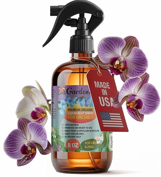 GARDENERA Professional Organic Liquid Kelp Spray for Orchid Plants - 8 oz - Ready-to-Use Fully Organic Seaweed & Kelp Fertilizer Mist