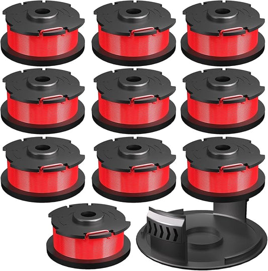 String Trimmer 4M 0.065" Line Spare Spool, Applicable to WEG21A，WEG21T，WEG21C (10 spools + 1 Cover)-A