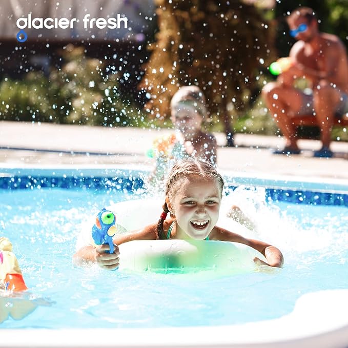 GLACIER FRESH Garden Hose End Pre-Filter for Swimming Pool, Hot Tubs, Spa, Inflatable Pool, Ponds, Greatly Reduces Bad Taste, Odors, Chlorin and Sediment, up to 8,000 Gallons, 2 Pack