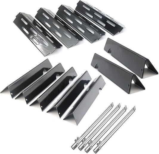 Grieptra Flavorizer Bars,Heat Deflectors and Grill Burner for Weber Genesis II E-410, S-410, LX E-440, S-440 (Porcelain Steel, 66030 * 7+ES/410 * 4+66790 * 4)