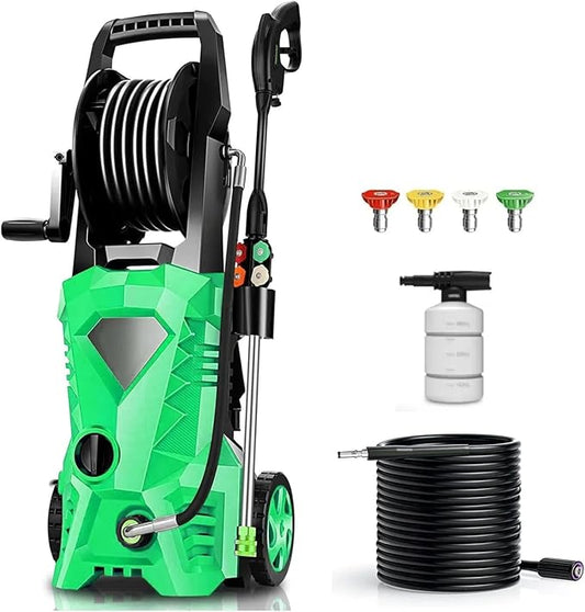 Imdot 5000PSI Eectric Pressure Washer 2025 2.8GPM High Power Washer with 4 Pressure Nozzle and Soap Bottle for Home, Car Washing, Fence Cleaning, Patio (Light Green)