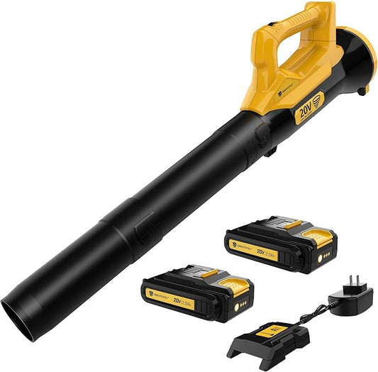 Orientools Leaf Blower Cordless, 20V Powerful Electric Cordless Leaf Blower 2×2.0 Ah Batteries & Charger, Variable Speed Trigger, Portable Lightweight Blowers for Lawn Care, Yard, UL 62133 Certified