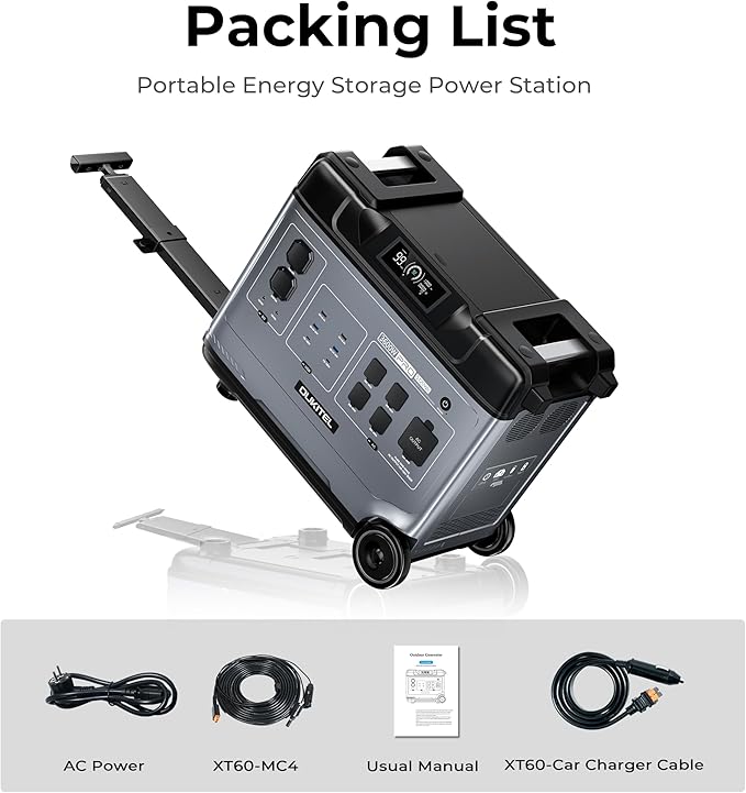 OUKITEL P5000 Pro Solar Generator 3600W, 5120Wh Power Station with 2x400W Solar Panel 5x3600W AC Outputs(5000W Surge)1800W Fast Charging APP Control LiFePO4 Battery Backup for Home RV Camping