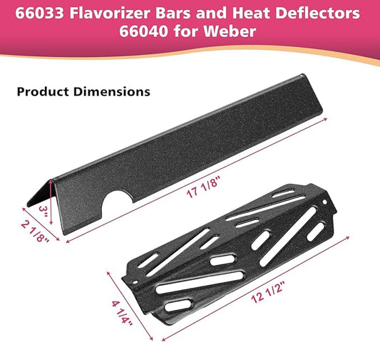 66033 Flavorizer Bars and Heat Deflectors 66040 for Weber GS4 Genesis II/LX 400 II E-410/415/435, Grill Replacement Parts for Weber Genesis II LX 300 Series/E-310/315 /325/330/S-335 66795 66032
