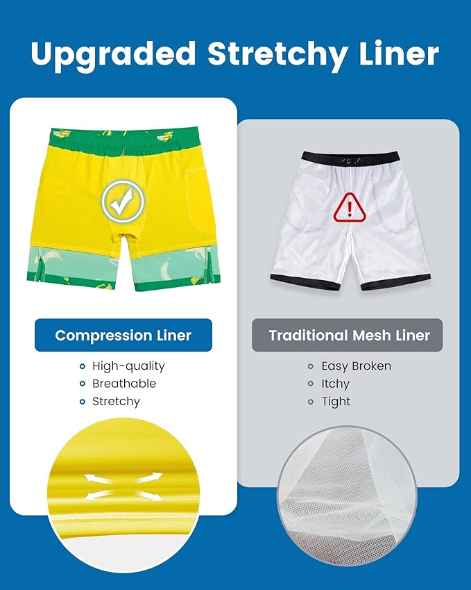 maamgic 2 in 1 Mens Swim Trunks 7 Inch Swim Shorts Swim Suits Board Shorts
