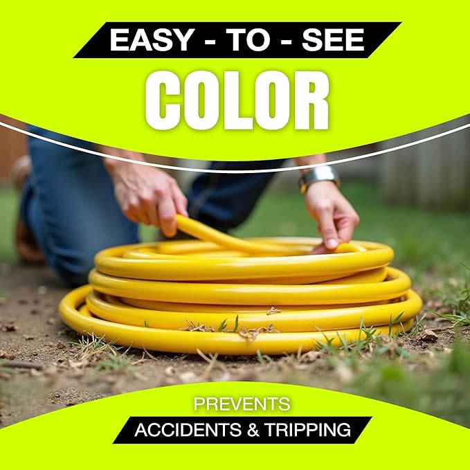 50ft Outdoor/Indoor Extension Cord 12/3 Gauge Extra Heavy Duty 3 Prong SJTW, Waterproof, Flexible Cold-Resistant Long Power Cord,15A 125V 1875W, Yellow by LifeSupplyUSA