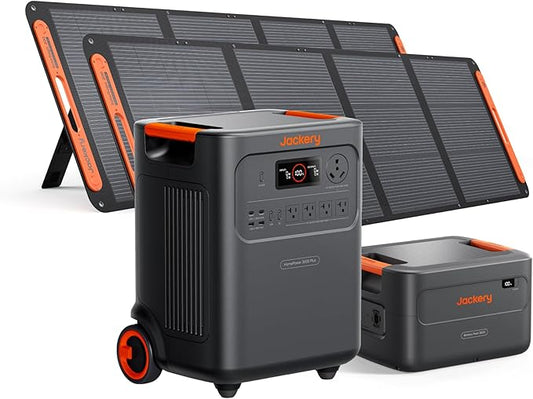 Jackery HomePower 3600 Plus Portable Power Station and Extra Battery with 2x 200W, 3600W AC Output, 7168Wh LFP Solar Generator, Expandable up to 43kWh, Essential Home Backup for Home Use, Emergencies