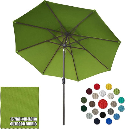Eurmax USA 10-Year-Non-Fading 10Ft Market Umbrella Outdoor Patio Umbrella Table Umbrella with 8 Ribs,Hand Crank and Ventilation (Ginkgo)