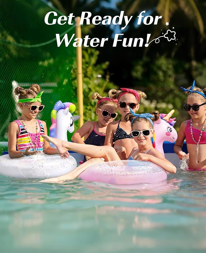 HeySplash Pool Floats Kids, Inflatable Swimming Ring Swim Tube Floaties, Summer Water Fun Beach Party Swimming Pool Toys for Kids Children Water Activities