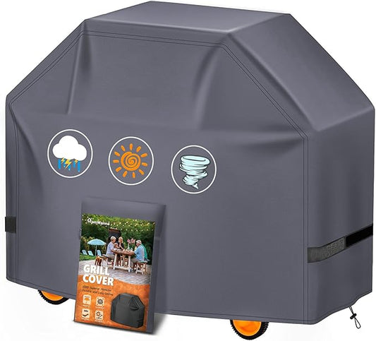 HomWanna Grill Cover 50 Inch - Superior BBQ Cover for Weber Spirit Grill - 600D Outdoor Grill Cover for Weber Spirit 2 - Barbecue Cover Heavy Duty Waterproof Fit Weber Spirits ii 200 and Spirit 300