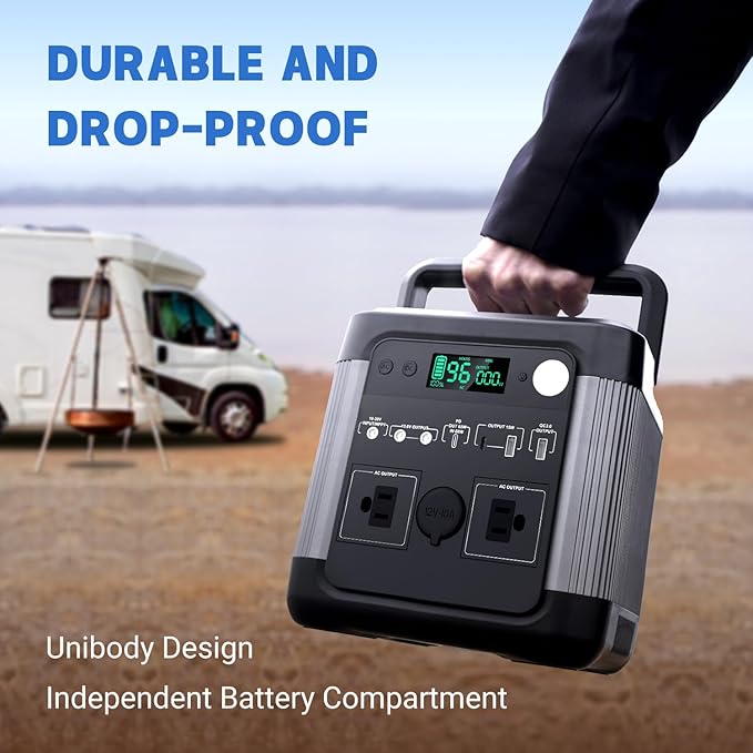 camelenergy Portable Power Station PES500-B, 518Wh Outdoor Backup Lithium Battery, 600W Power Station with AC/DC Outlet, USB-C PD Outlet Car Charger Output for Outdoor Camping RV Blackout Travel