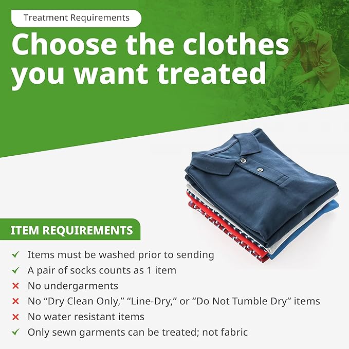 Insect Shield Easy Pack - Send in Your Clothes for Permethrin Repellent Treatment - Service for Your Own Clothes - 21 Day Turnaround Time