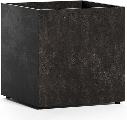 Reglito Cube Planter - 27.6 in x 27.6 in x 28.1 in - Brown Stone