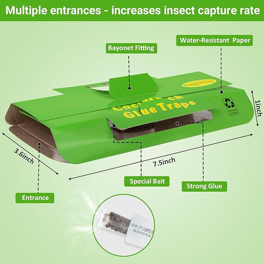 24 Pack Roach Traps Indoors Roach Killer Indoor Infestation, Cockroach Killer Indoor Home Cockroach Trap Sticky Traps for Insects