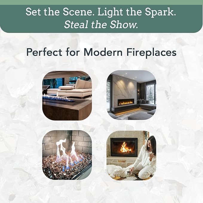 Fire Glass for Fire Pit - Black - 0.5 Inch 18 lbs - High Luster Reflective Tempered Glass Rocks for Natural or Propane Gas Fireplace or Fire Pit (0.5 Inch - Ref. Black, 18.00, Pounds)…