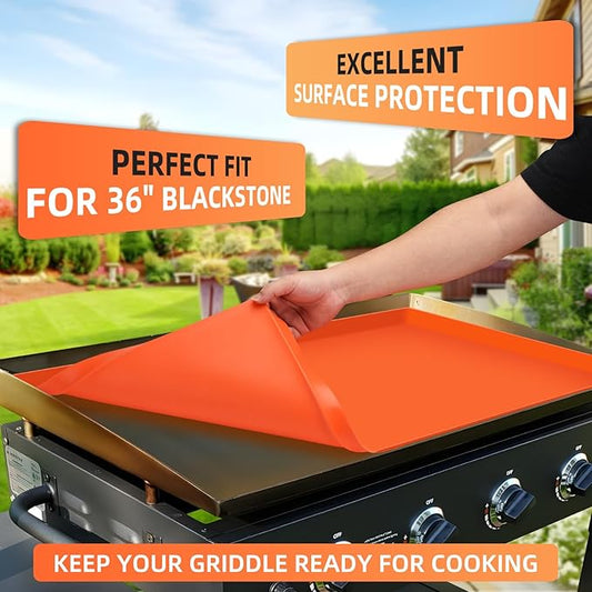 36" Silicone Griddle Mat for Blackstone, Heavy Duty Food Grade Silicone Griddle Cover, BBQ Shield Against Rust, Grease & Dirt, All-Season Protection