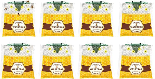 8 Pack Disposable Wasp Traps Outdoor Hanging Carpenter Bee Traps for Outside Yellow Jackets Trap Hornet Trap Wasp Killer Bug Flies Garden