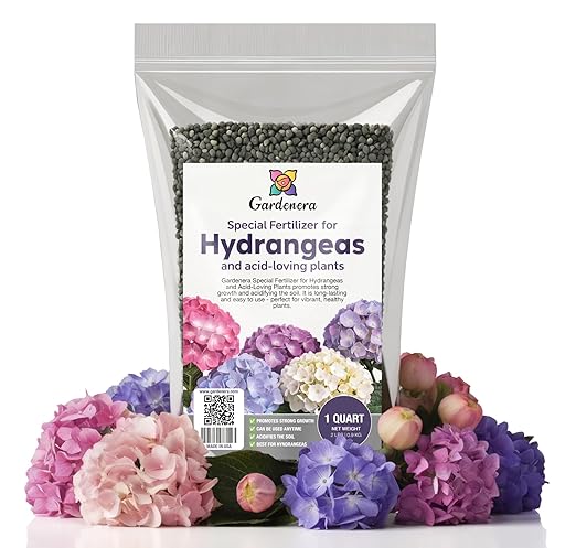 𝐁𝐄𝐒𝐓𝐒𝐄𝐋𝐋𝐄𝐑 Slow Release Hydrangea Fertilizer with Iron & Sulfur – Indoor & Outdoor Soil Acidifier for Miracle Growth - 1 Quart