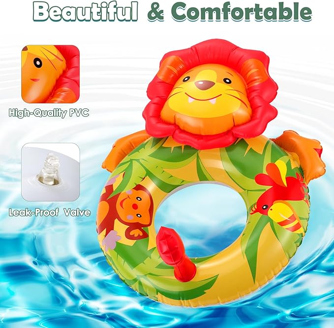 HeySplash Pool Floats Kids, Inflatable Swimming Ring Swim Tube Floaties, Summer Water Fun Beach Party Swimming Pool Toys for Kids Children Water Activities