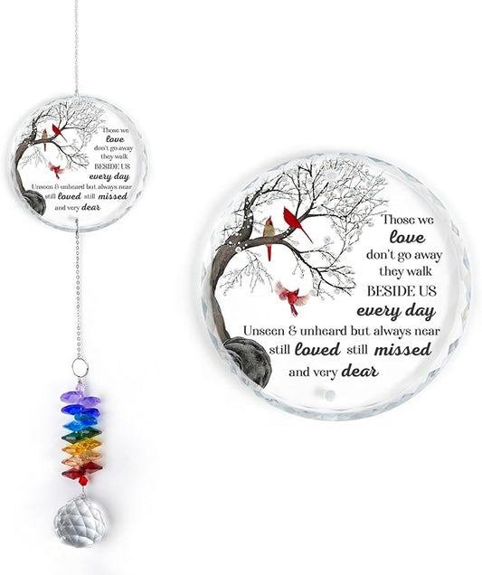 GIFTELIX Memorial Suncatcher - Sympathy Gift for Loss of Loved One - Crystal Rainbow Maker - Bereavement Keepsake - Hanging Crystal Decor - Loss of Family Friend Pet - Suncatcher Ornament