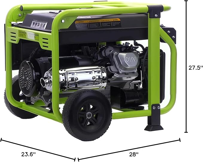 Green-Power America 12000 Watt Gasoline Powered Portable Generator, Recoil/Electric Start, 12V-8.3A Charging Outlets, Home Back Up & RV Ready, 49 State Approved