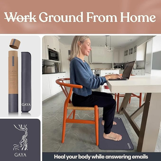 Grounding Mat for Feet, Sleep Improvement, Back Pain Relief, Muscle Relaxation & Stress, Earthing Pads for Bed, Ground for Desk, Earth Mats, Bedding Pad (24''X16'')