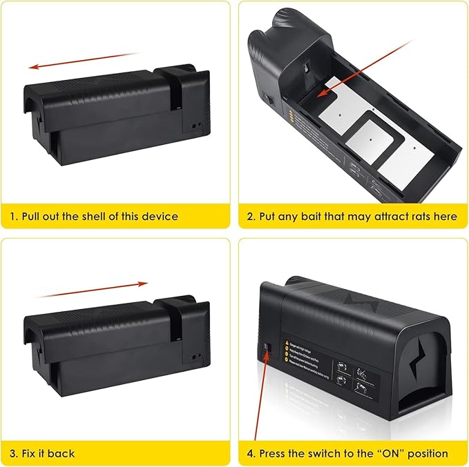 Electric Mouse Trap Zapper,Rechargeable Rat Traps Indoor for Homes,Effective Fast Kill,Reusable Electric Rat Traps Outdoor Mice Rodent Zapper Mouse Trap Killer for Attic Warehouse Kitchen,No Touch