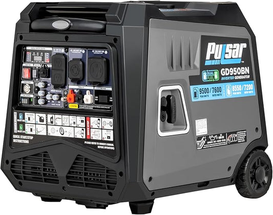 Pulsar 9500W Dual Fuel Portable Inverter Generator for Residential and Camping Use GD950BN