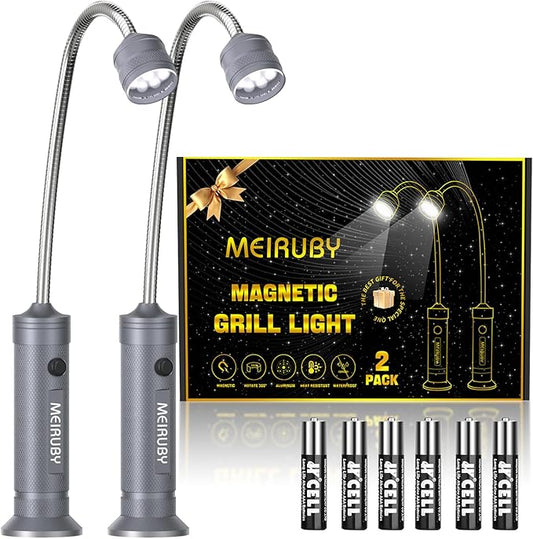 Grill BBQ Stocking Stuffers for Men Adults, 2-Pack Magnetic Barbecue Grill Light: BBQ Grilling Blackstone Griddle Accessories for Outdoor Grills, Birthday Christmas Gifts for Men Dad Husband Grandpa