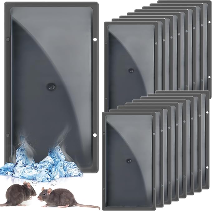 Qualirey 16 Pcs Cold Weather Glue Traps Freeze Resistant Sticky Mouse Traps Heavy Duty Safe Pest Control Adhesive Tray Pre Baited Easy to Use Glue Boards for Winter Mice Rat Spider Indoor Home Garage