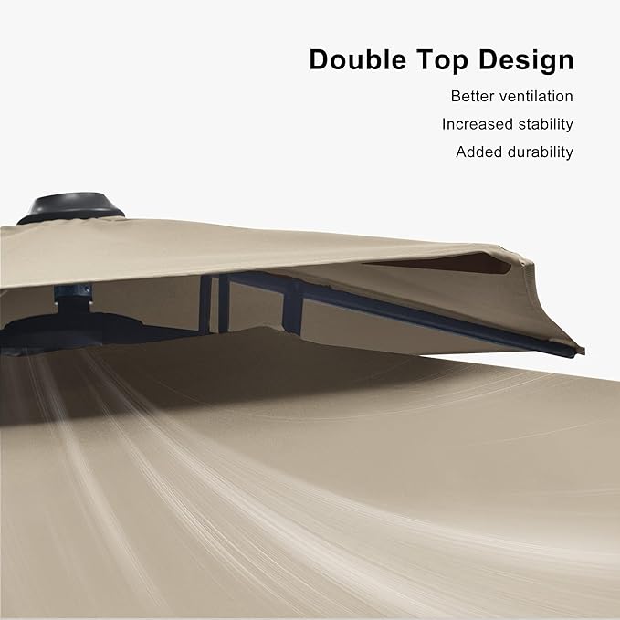 PURPLE LEAF 10 FT Cantilever Umbrella Outdoor Patio Umbrella, Large Offset Square Umbrella, Windproof Heavy Duty Hanging Outside for Patio, Sand Dune