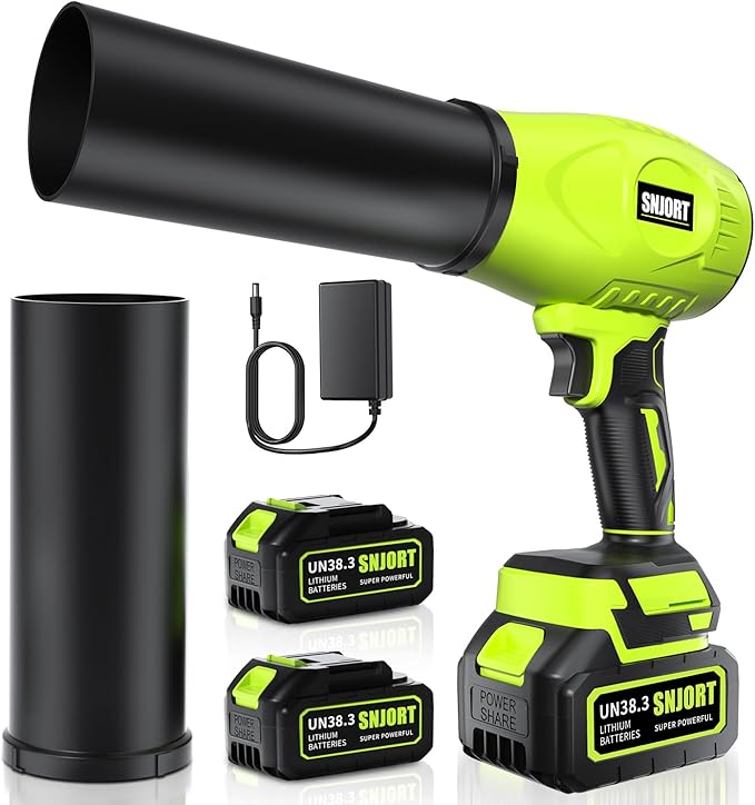 Leaf Blower Cordless with Battery and Charger, 980,000 RPM, Extended Nozzle,Lightweight Handheld Design,Blower for Patio Cleaning and Lawn Care,Birthday Gifts for Men Dad Husband Forest Green